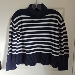 GAP Kids L. Navy and White Striped Sweater, Cropped, Boxy, Nautical, Fisherman